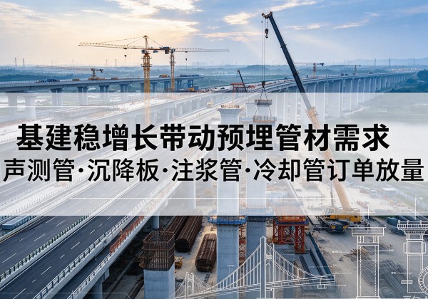 崇信基建稳增长带动预埋监测管材需求，声测管、沉降板、注浆管订单持续放量